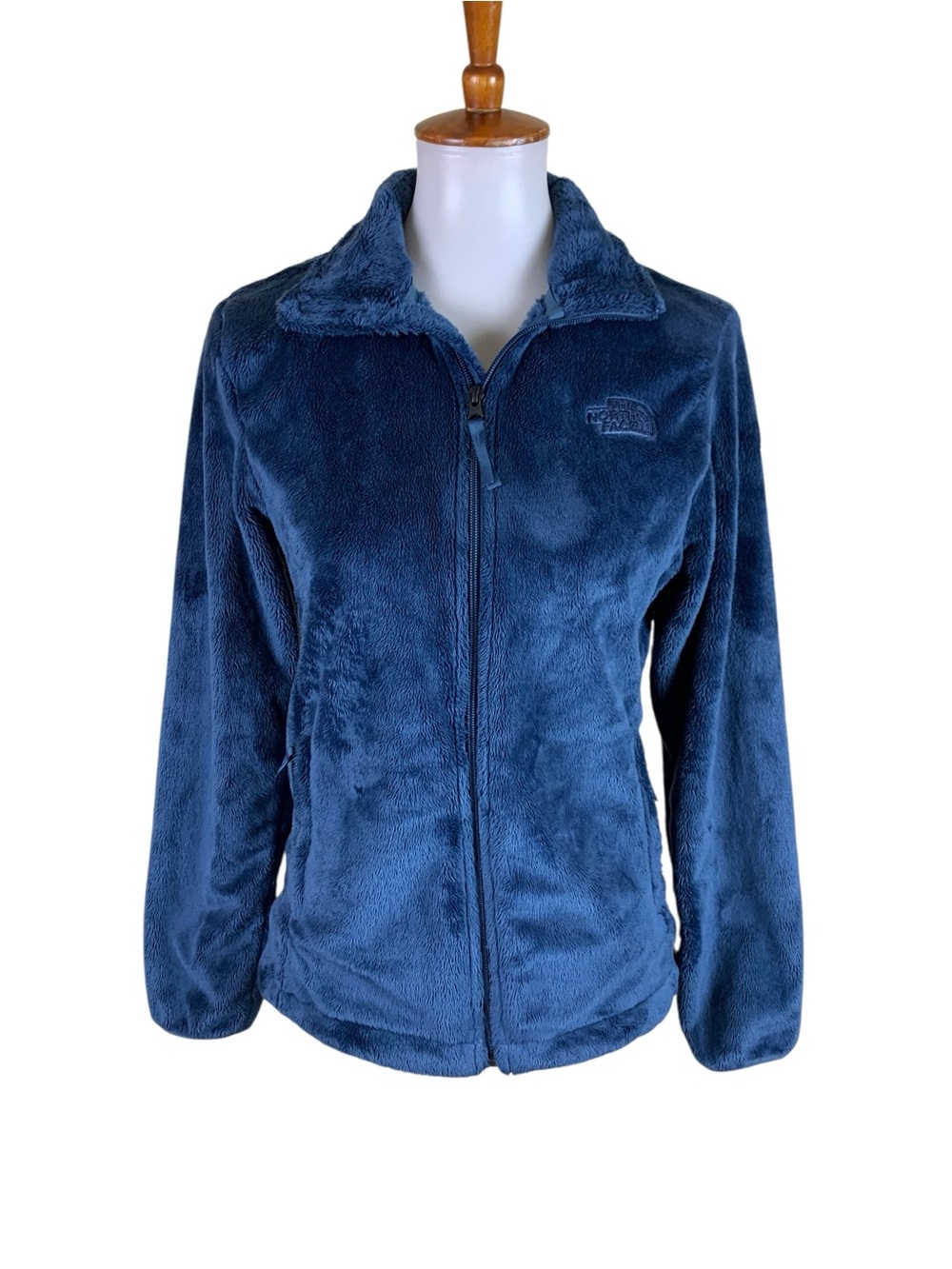 The North Face Womens Blue Osito Full Zip Fleece Jacket Soft Cozy Size Small‎